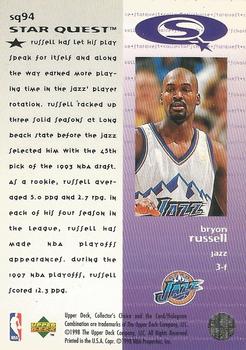 1997-98 Collector's Choice - StarQuest #SQ94 Bryon Russell Back