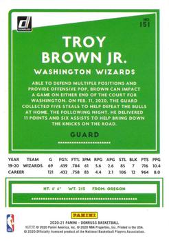 2020-21 Donruss - Holo Blue Laser #151 Troy Brown Jr. Back