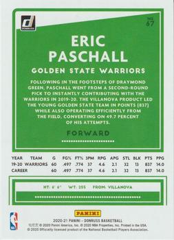 2020-21 Donruss - Holo Orange Laser #67 Eric Paschall Back