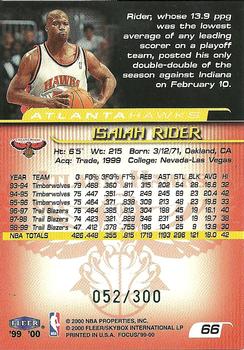 1999-00 Fleer Focus - Masterpiece Mania #66 Isaiah Rider Back