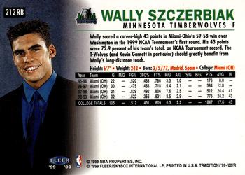 1999-00 Fleer Tradition - Roundball Collection #212RB Wally Szczerbiak Back