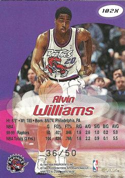 1999-00 SkyBox Apex - Xtra #102X Alvin Williams Back