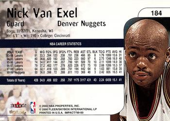 1999-00 SkyBox Impact #184 Nick Van Exel Back