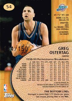 1999-00 Stadium Club - First Day Issue #54 Greg Ostertag Back