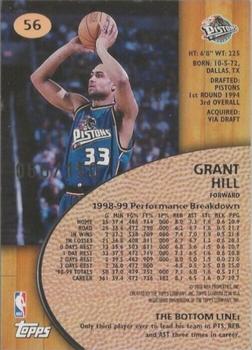 1999-00 Stadium Club - First Day Issue #56 Grant Hill Back