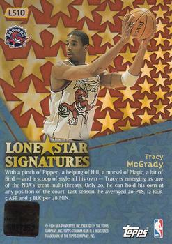 1999-00 Stadium Club - Lone Star Signatures #LS10 Tracy McGrady Back