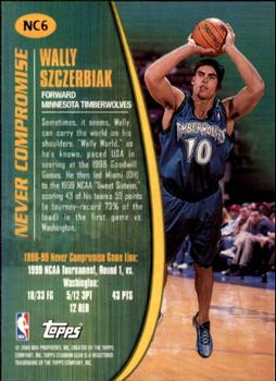 1999-00 Stadium Club - Never Compromise #NC6 Wally Szczerbiak Back