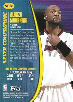 1999-00 Stadium Club - Never Compromise #NC28 Alonzo Mourning Back