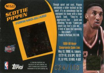 1999-00 Stadium Club - Never Compromise Game-View #NCG22 Scottie Pippen Back