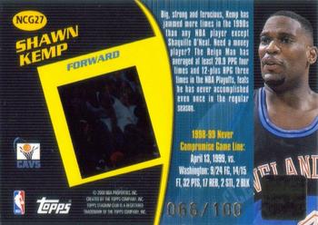 1999-00 Stadium Club - Never Compromise Game-View #NCG27 Shawn Kemp Back