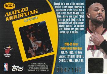 1999-00 Stadium Club - Never Compromise Game-View #NCG28 Alonzo Mourning Back