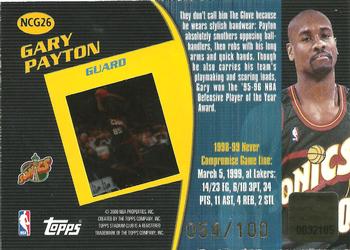 1999-00 Stadium Club - Never Compromise Game-View #NCG26 Gary Payton Back