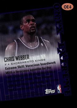 1999-00 Stadium Club - Onyx Extreme #OE4 Chris Webber Back