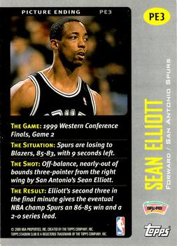 1999-00 Stadium Club - Picture Ending #PE3 Sean Elliott Back