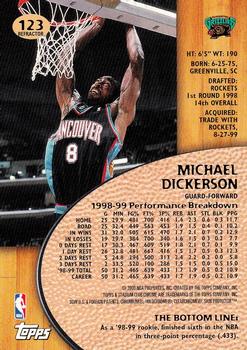 1999-00 Stadium Club Chrome - Refractors #123 Michael Dickerson Back