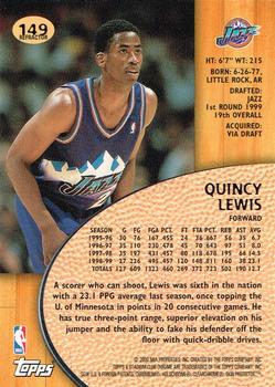 1999-00 Stadium Club Chrome - Refractors #149 Quincy Lewis Back