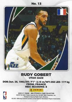 2020-21 Panini NBA Sticker & Card Collection European Edition - Cards #13 Rudy Gobert Back