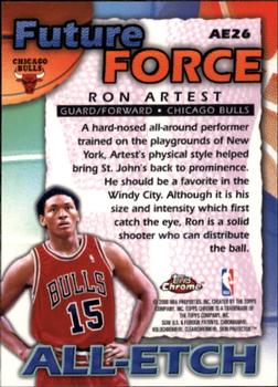 1999-00 Topps Chrome - All-Etch #AE26 Ron Artest Back