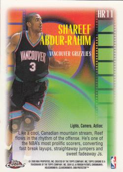 1999-00 Topps Chrome - Highlight Reels #HR11 Shareef Abdur-Rahim Back