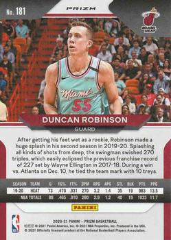 2020-21 Panini Prizm - Ruby Wave Prizms #181 Duncan Robinson Back