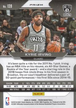 2020-21 Panini Prizm - Red, White and Blue Prizms #139 Kyrie Irving Back