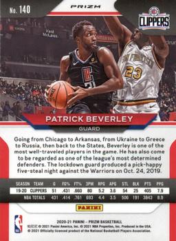 2020-21 Panini Prizm - Red, White and Blue Prizms #140 Patrick Beverley Back