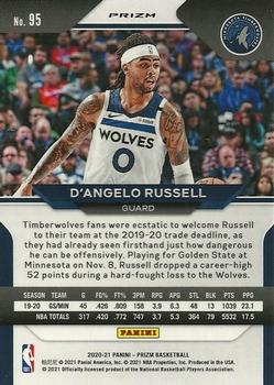 2020-21 Panini Prizm - Choice Blue, Yellow and Green Prizms #95 D'Angelo Russell Back