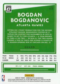2020-21 Donruss Optic #104 Bogdan Bogdanovic Back