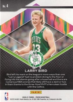 2020-21 Panini Prizm - Fearless #4 Larry Bird Back