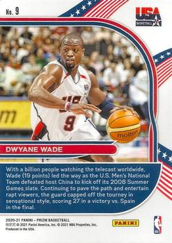 2020-21 Panini Prizm - USA Basketball #9 Dwyane Wade Back