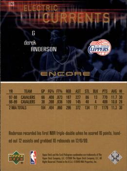 1999-00 Upper Deck Encore - Electric Currents #EC9 Derek Anderson Back