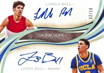 2020 Panini Immaculate Collection Collegiate - Immaculate Ink Dual Autographs #IDA-LL LaMelo Ball / Lonzo Ball Front