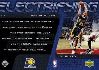 1999-00 Upper Deck MVP - Electrifying #E11 Reggie Miller Back