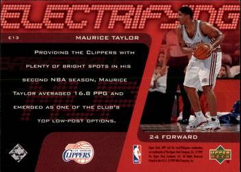 1999-00 Upper Deck MVP - Electrifying #E13 Maurice Taylor Back