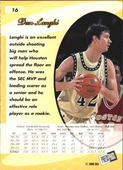 2000 Press Pass SE - Alley Oop #16 Dan Langhi Back