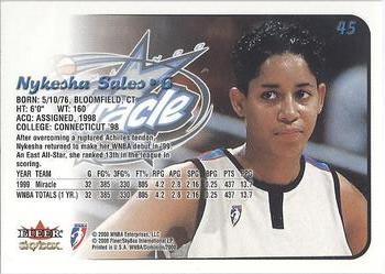 2000 SkyBox Dominion WNBA - Extra #45 Nykesha Sales Back