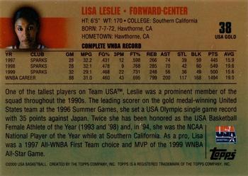 2000 Topps Team USA - Gold #38 Lisa Leslie Back