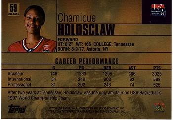 2000 Topps Team USA - Gold #59 Chamique Holdsclaw Back