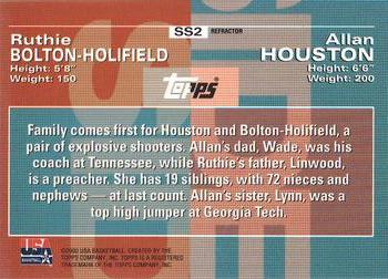 2000 Topps Team USA - Side by Side Refractor/Non-Refractor #SS2 Allan Houston / Ruthie Bolton-Holifield Back