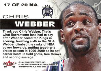 2000-01 E-X - Net Assets #17 NA Chris Webber Back