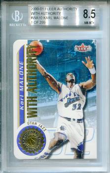 2000-01 Fleer Authority - With Authority 299 #10 WA Karl Malone Front