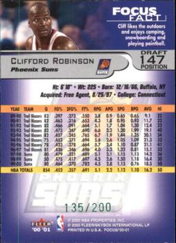2000-01 Fleer Focus - Draft Position #147 Clifford Robinson Back