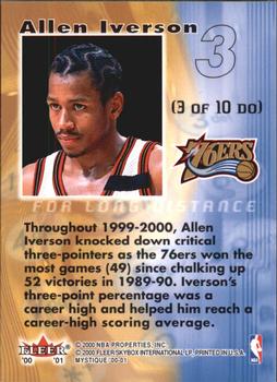 2000-01 Fleer Mystique - Dial 1 #3 DO Allen Iverson Back