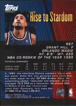 2000-01 Topps - Rise to Stardom #RS7 Grant Hill Back