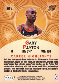 2000-01 Topps Stars - Walk of Fame #WF5 Gary Payton Back