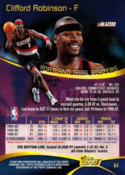 1997-98 Stadium Club #61 Clifford Robinson Back