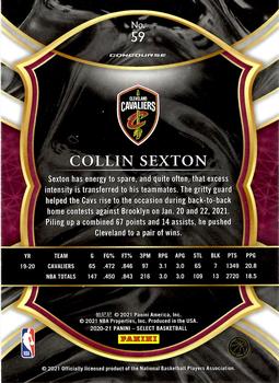 2020-21 Panini Select #59 Collin Sexton Back