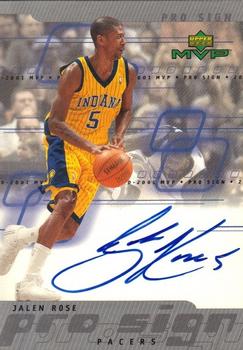 2000-01 Upper Deck MVP - ProSign #JR Jalen Rose Front