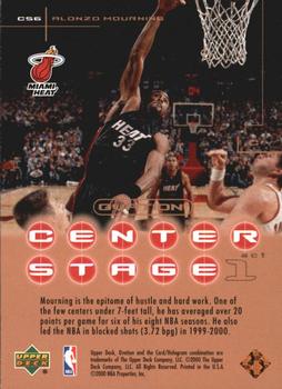 2000-01 Upper Deck Ovation - Center Stage #CS6 Alonzo Mourning Back