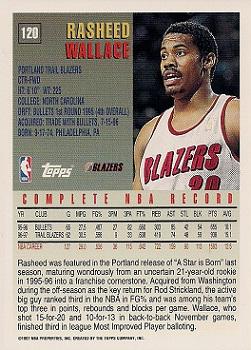 1997-98 Topps #120 Rasheed Wallace Back